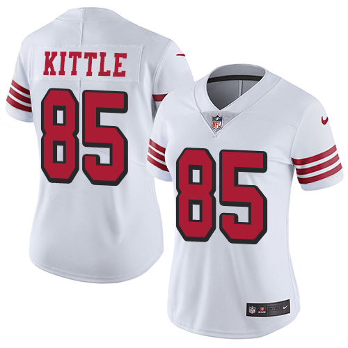 San Francisco 49ers Limited White Women George Kittle NFL Jersey 85 Rush Vapor Untouchable